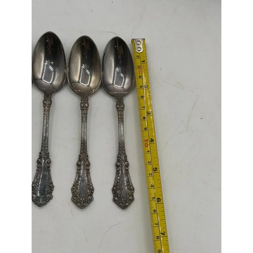 Vintage 1847 Rogers Bros Silverplate Teaspoons Set 6 in Myers/Franks Boston Case